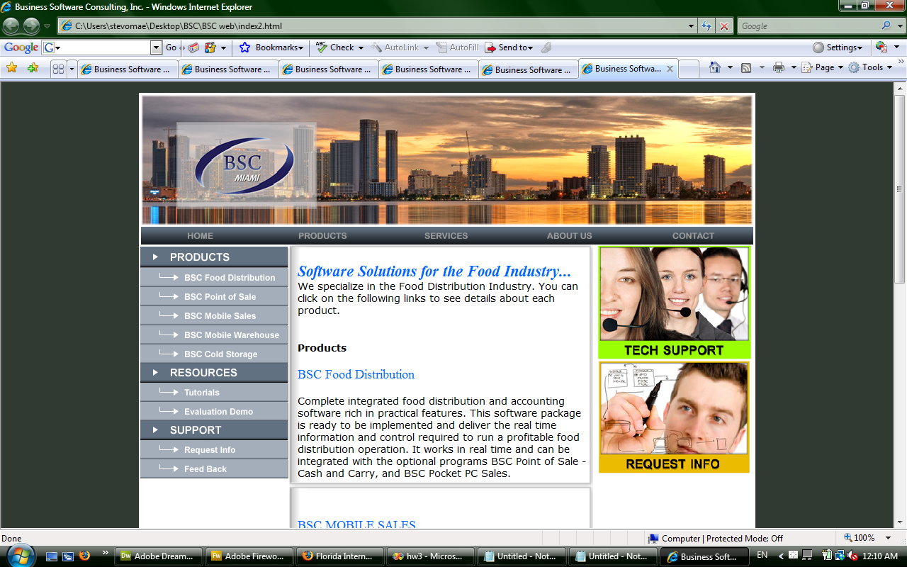 BSC software screenshot